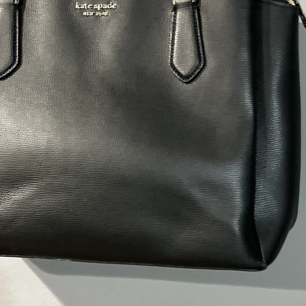 Kate Spade M293 Black Pebble Leather Tote 3 Compartments - Picture 5 of 16
